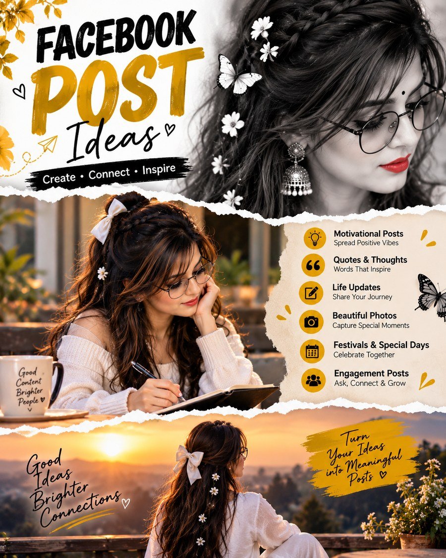 Create a beautiful and stylish Facebook Post Ideas themed poster